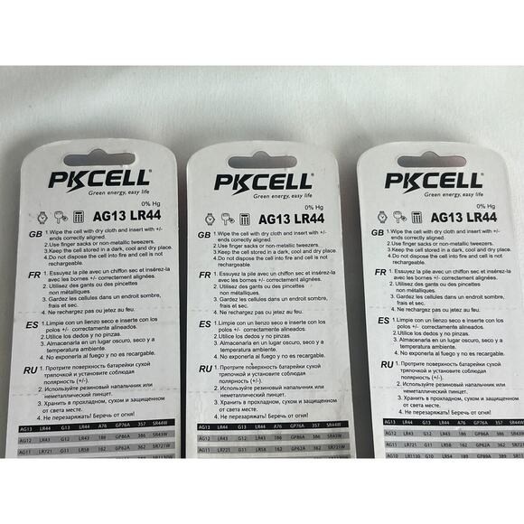 30 Pack Pkcell AG13 LR44 Alkaline 1.5V Cell Battery LED Watch Key New 3 Pks 10 - Picture 5 of 6